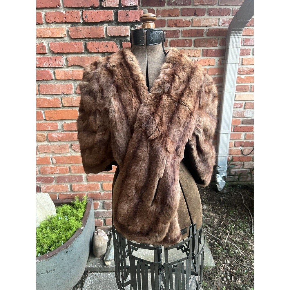 Vintage 1950s Real Fur Shoulder Shrug By Marcus Worcester